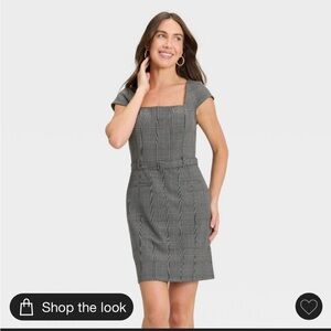 Women's Tailored Mini Dress - A New Day™ Gray Plaid S